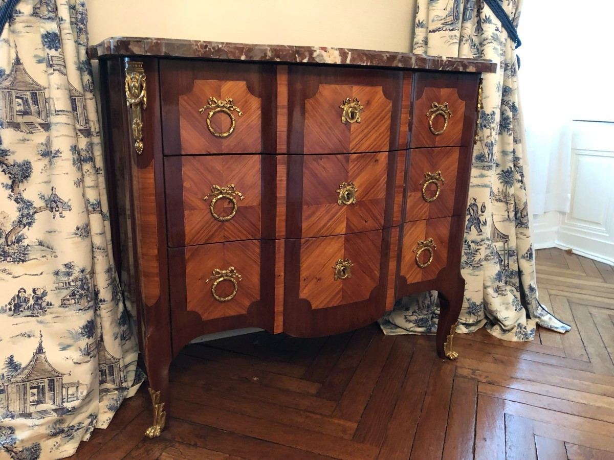 commode d'époque transition 3 tiroirs sans traverse.