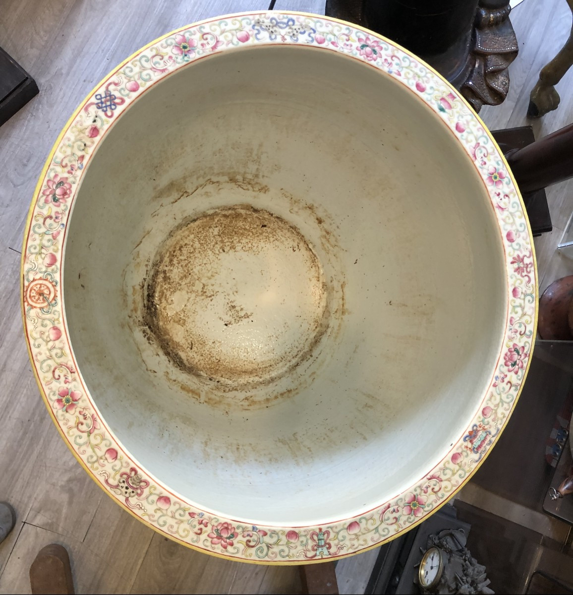 Jardinière ou bol à poisson porcelaine chine 19ème siècle-photo-2