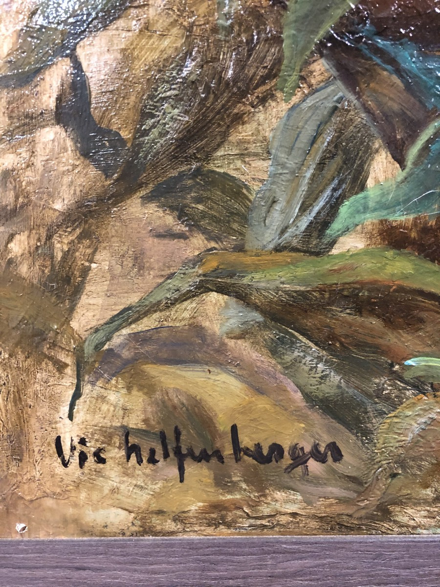 Still Life With Imperial Lilies By Victor Helfenberger Late 40s-photo-2