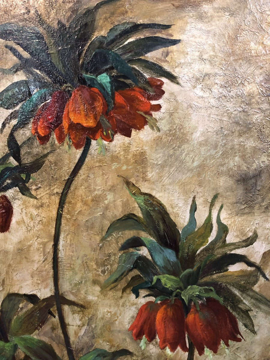 Still Life With Imperial Lilies By Victor Helfenberger Late 40s-photo-3