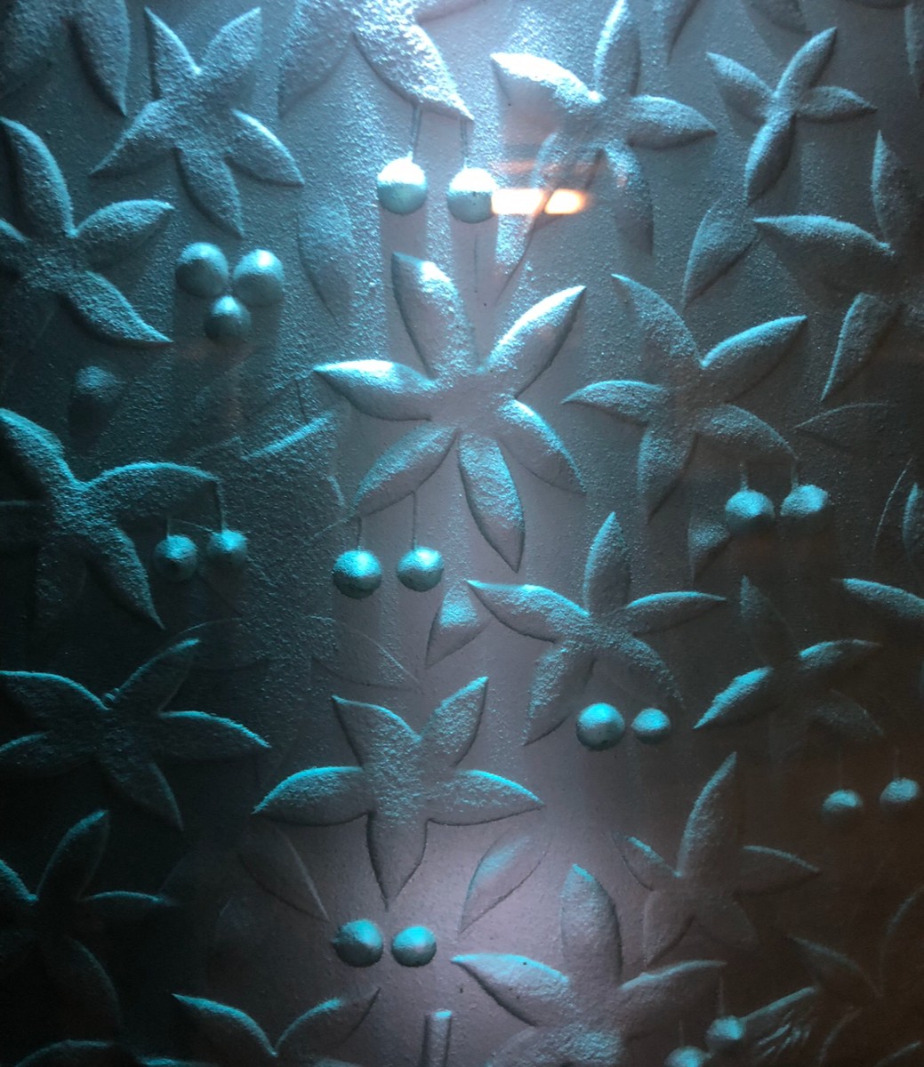 panneau de verre art déco  1930 "paradis terrestre" 170cm 150cm-photo-2