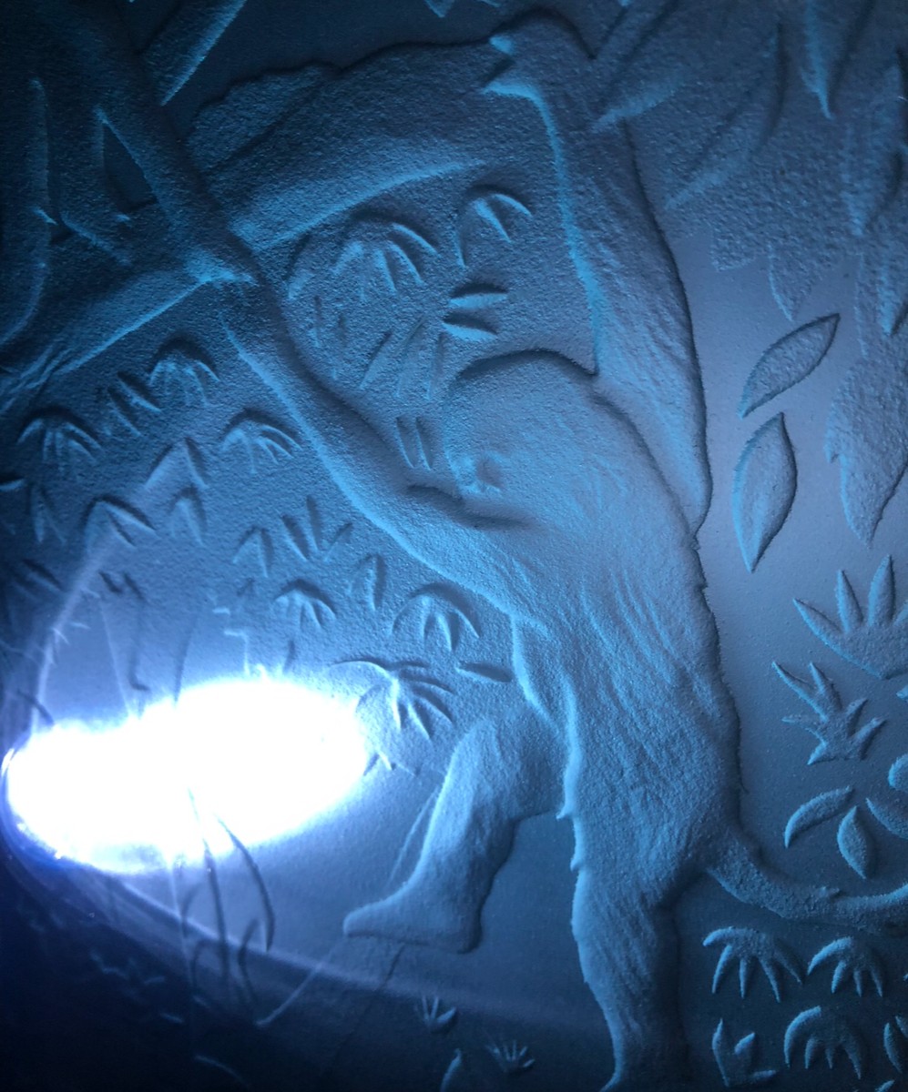 panneau de verre art déco  1930 "paradis terrestre" 170cm 150cm-photo-4