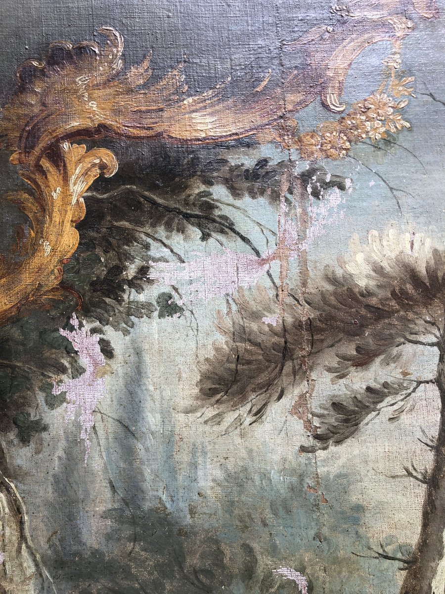 Large 18th-century Decorative Oil-on-canvas Painting In The Style Of Boucher-photo-4