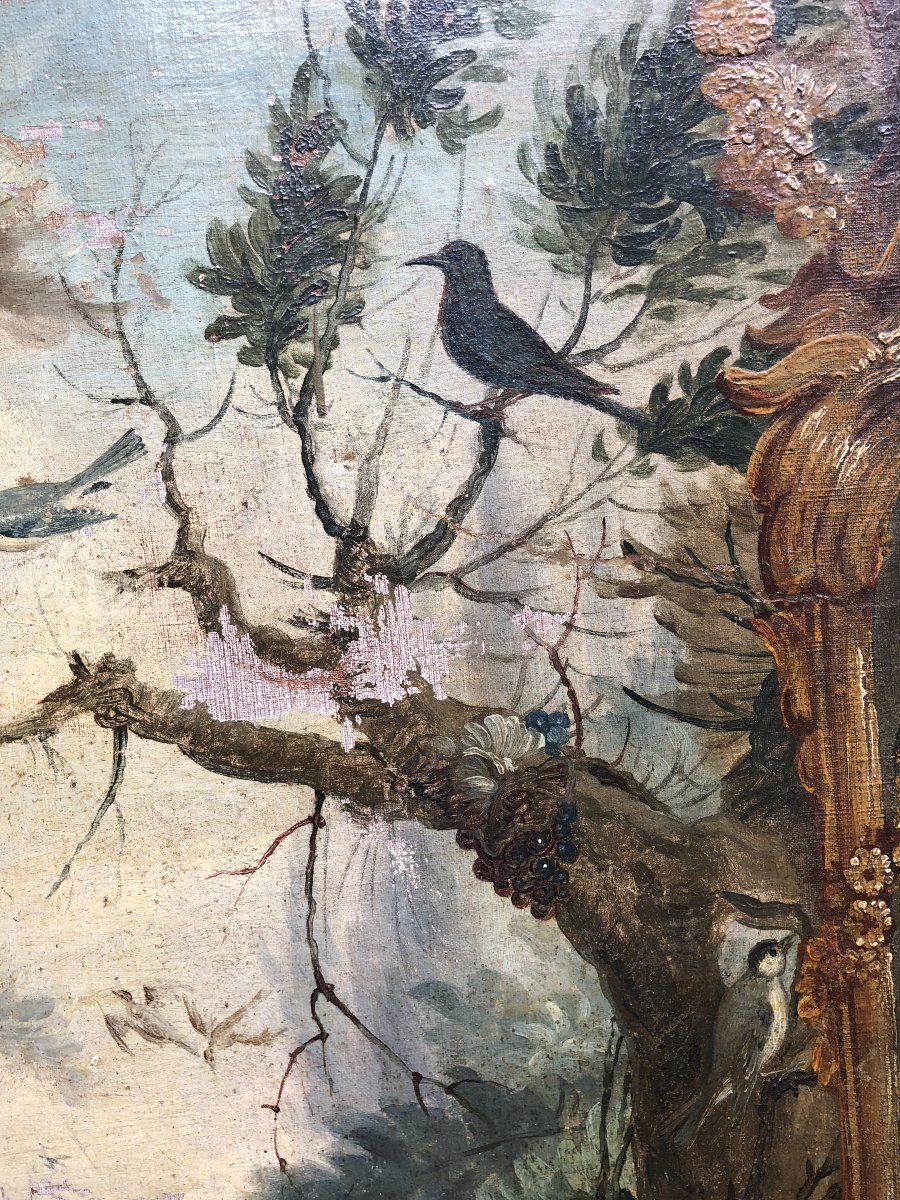 Large 18th-century Decorative Oil-on-canvas Painting In The Style Of Boucher-photo-2
