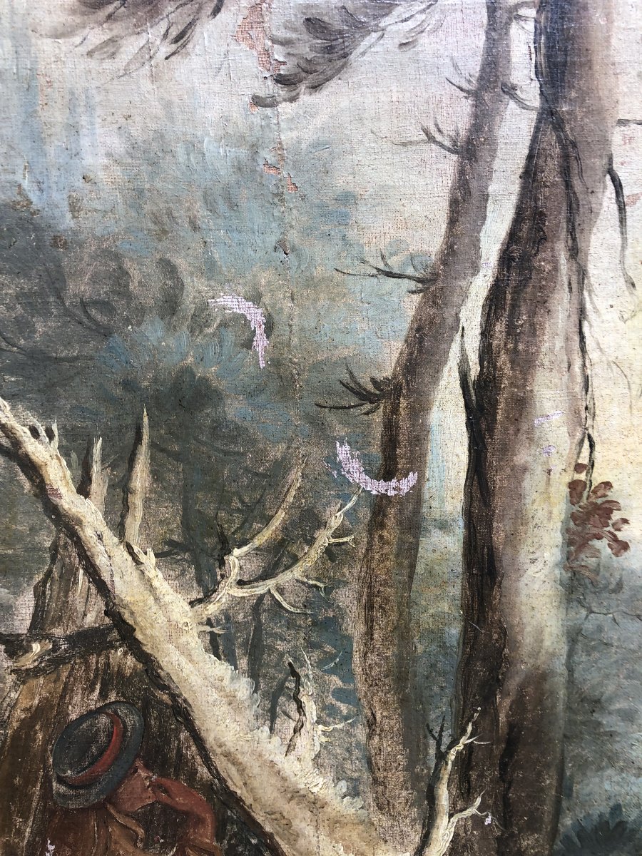 Large 18th-century Decorative Oil-on-canvas Painting In The Style Of Boucher-photo-3