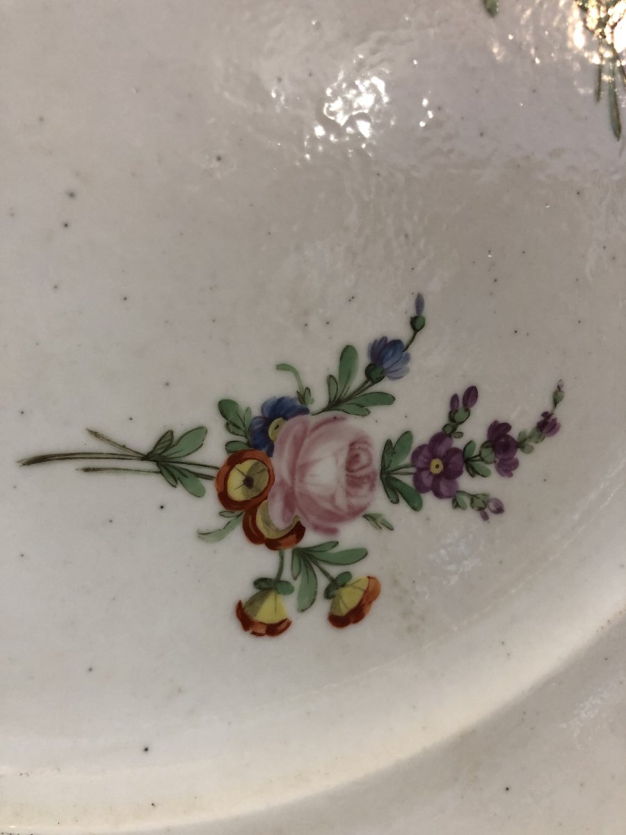 Paire de grandes assiettes porcelaine "Paris?" 18eme siècle-photo-4