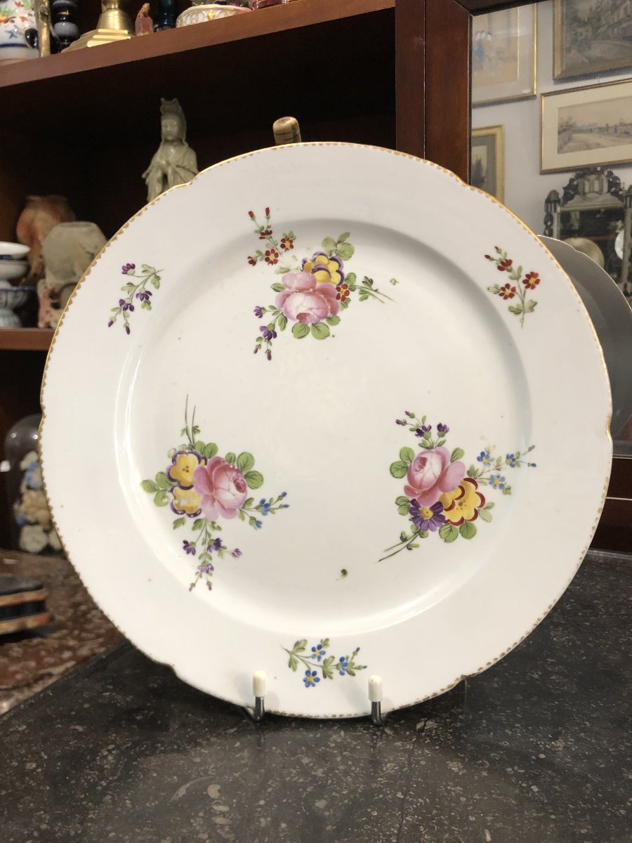 Paire d'assiettes   porcelaine Paris rue de Thiroux fin 18ème-photo-4