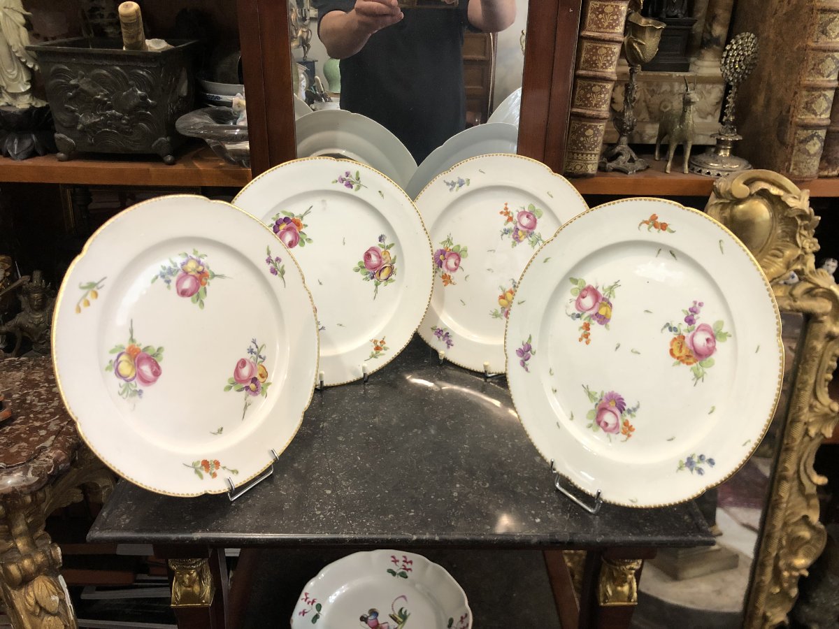 4 18th-century Porcelain Plates, Rue De Thiroux-photo-2