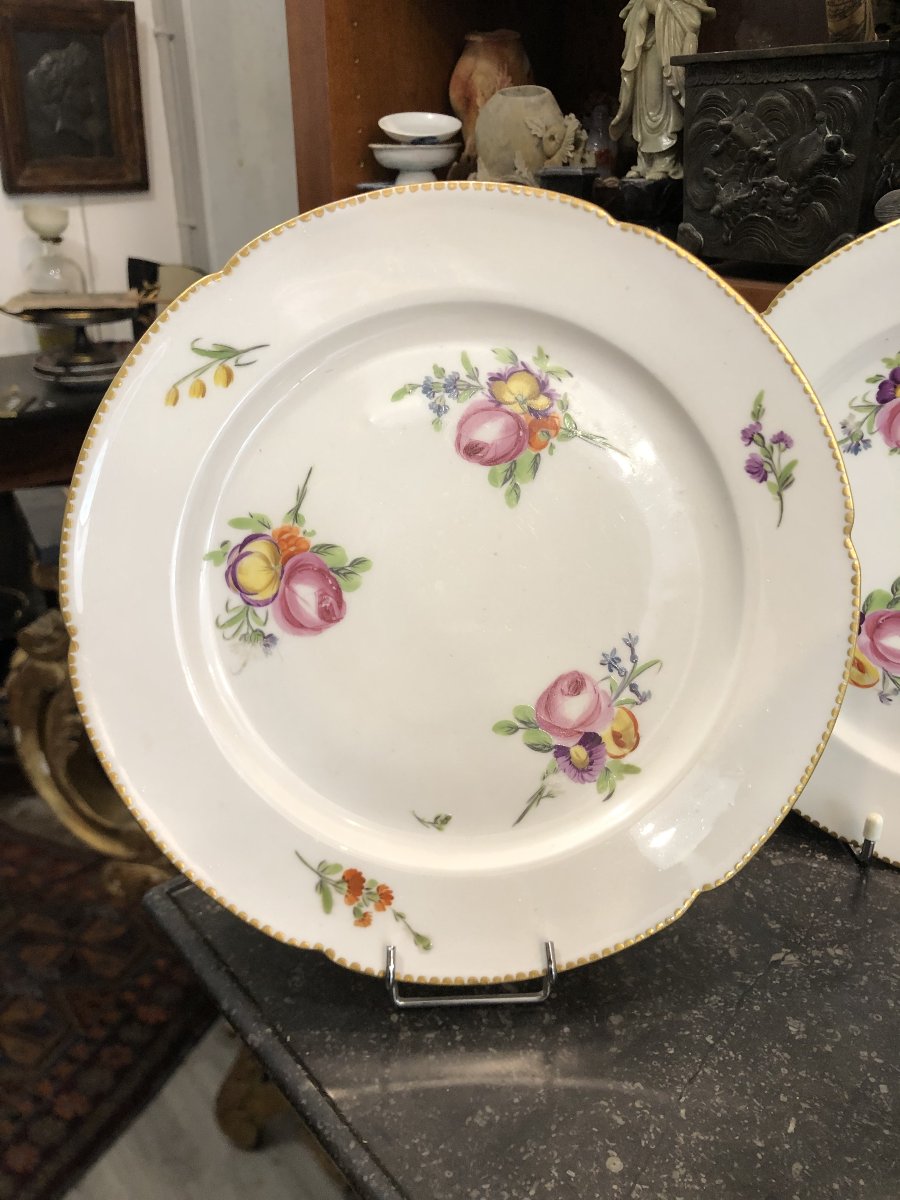 4 18th-century Porcelain Plates, Rue De Thiroux-photo-3