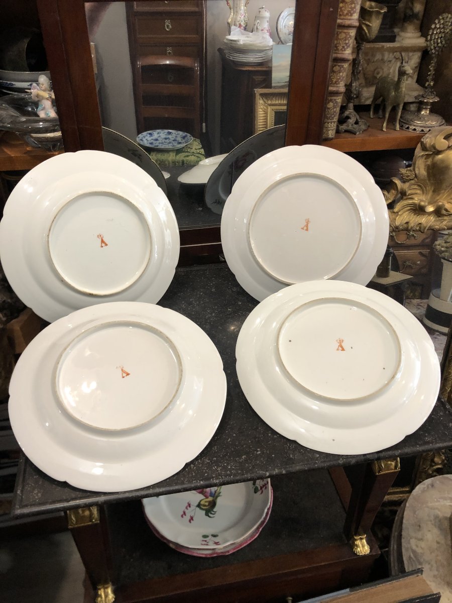 4 18th-century Porcelain Plates, Rue De Thiroux-photo-3
