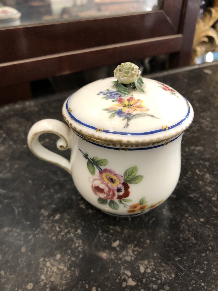 Late 18th-century Sèvres Porcelain Juice Pitcher (slight Crack)-photo-3