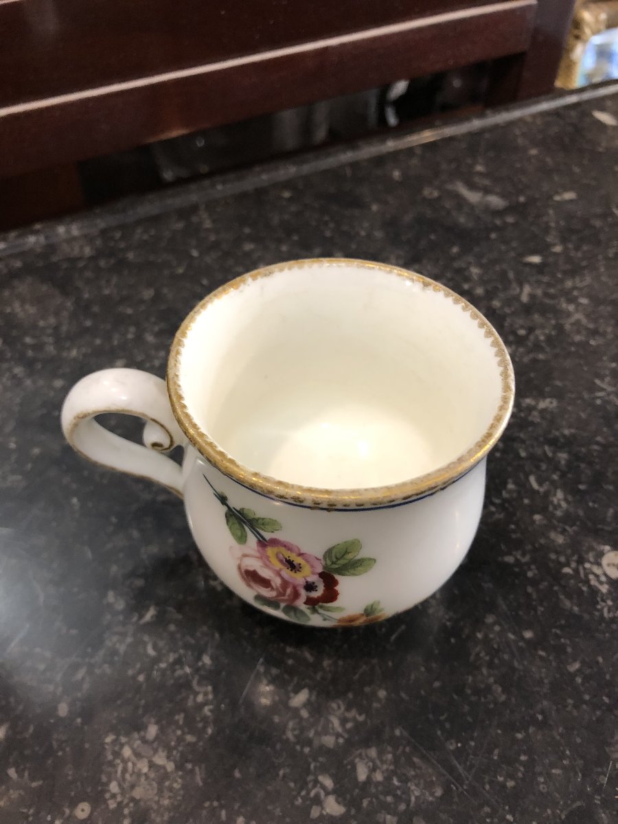 Late 18th-century Sèvres Porcelain Juice Pitcher (slight Crack)-photo-4