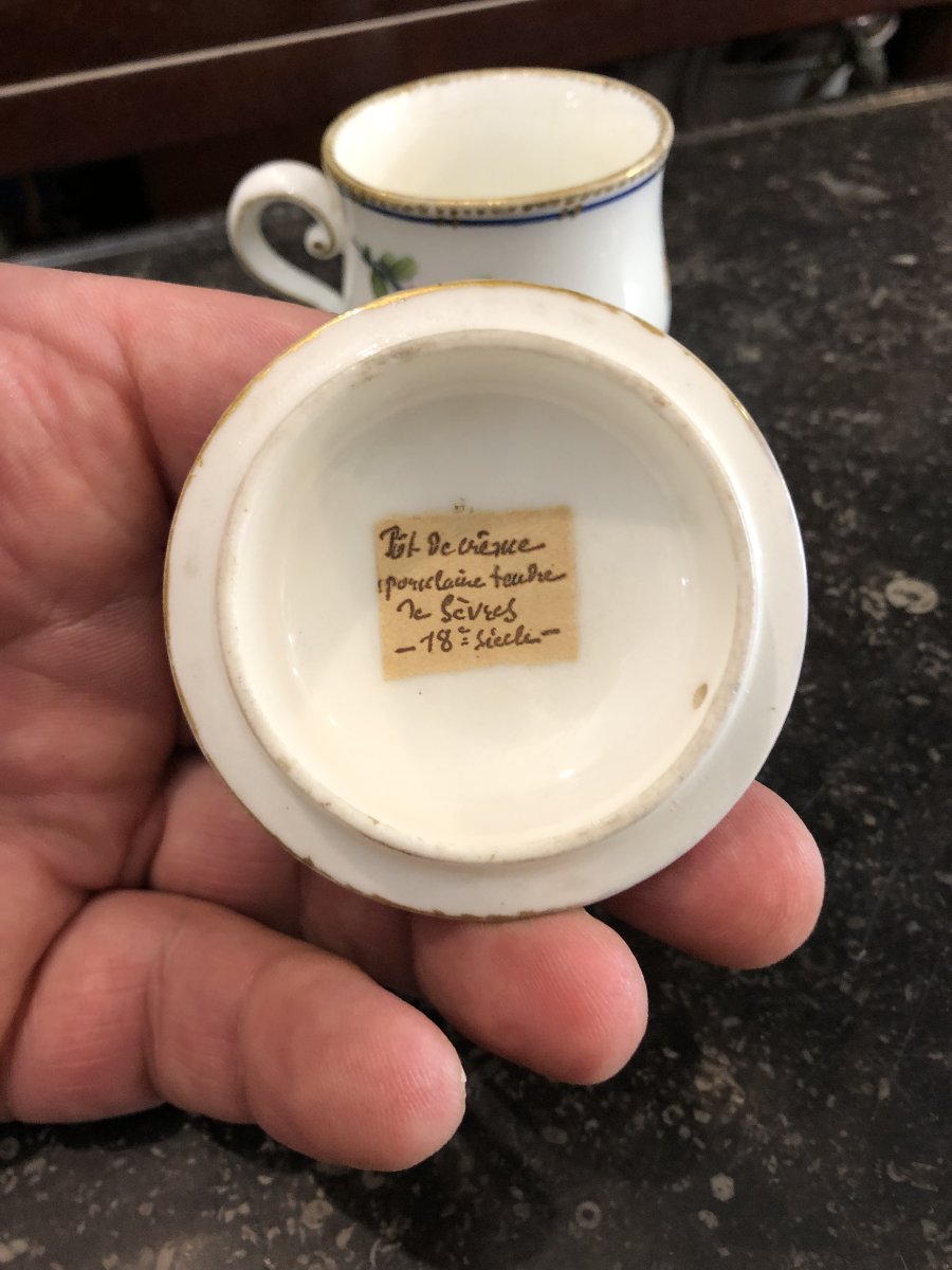 Late 18th-century Sèvres Porcelain Juice Pitcher (slight Crack)-photo-3