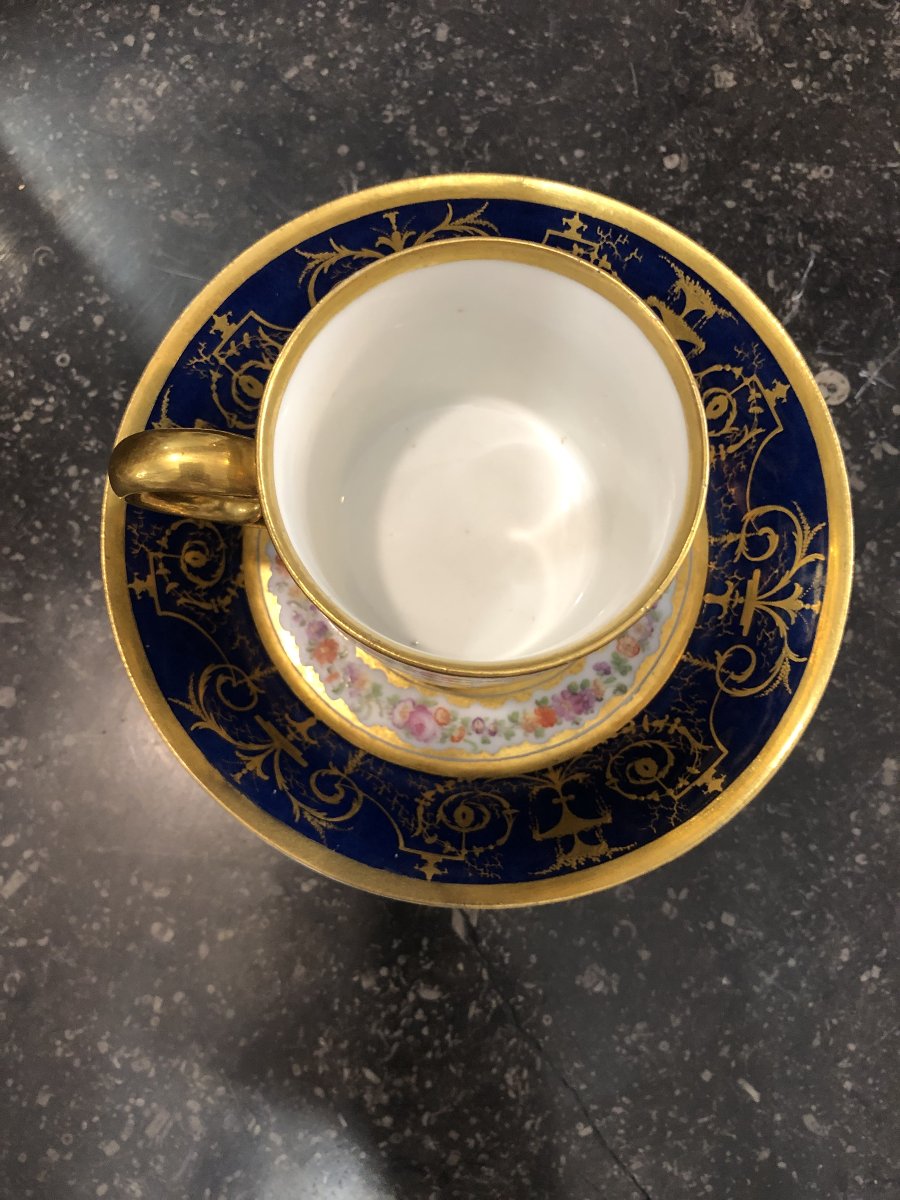 Tasse litron en porcelaine de Paris 19eme siècle-photo-4