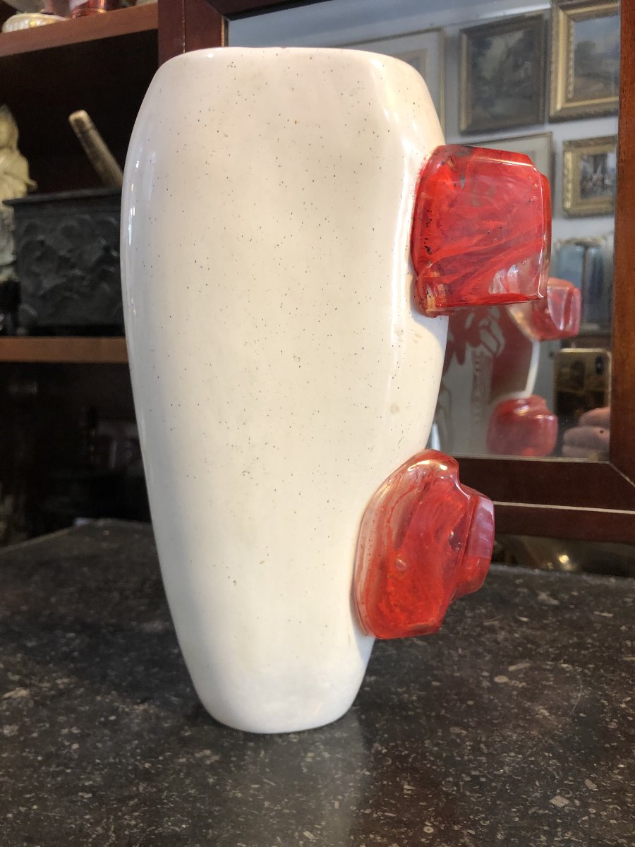 René Deniel "woman With A Hat" Vase 1989-photo-3