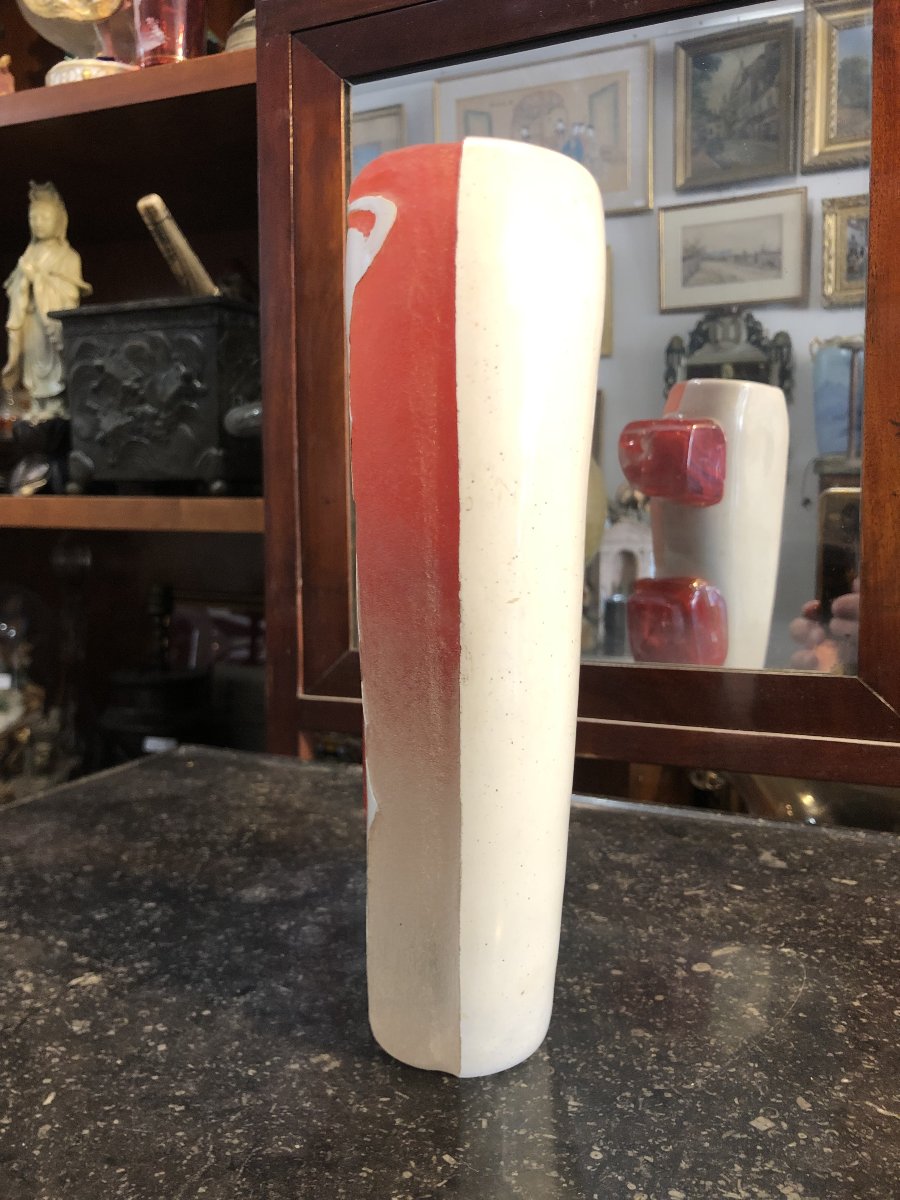 René Deniel "woman With A Hat" Vase 1989-photo-4