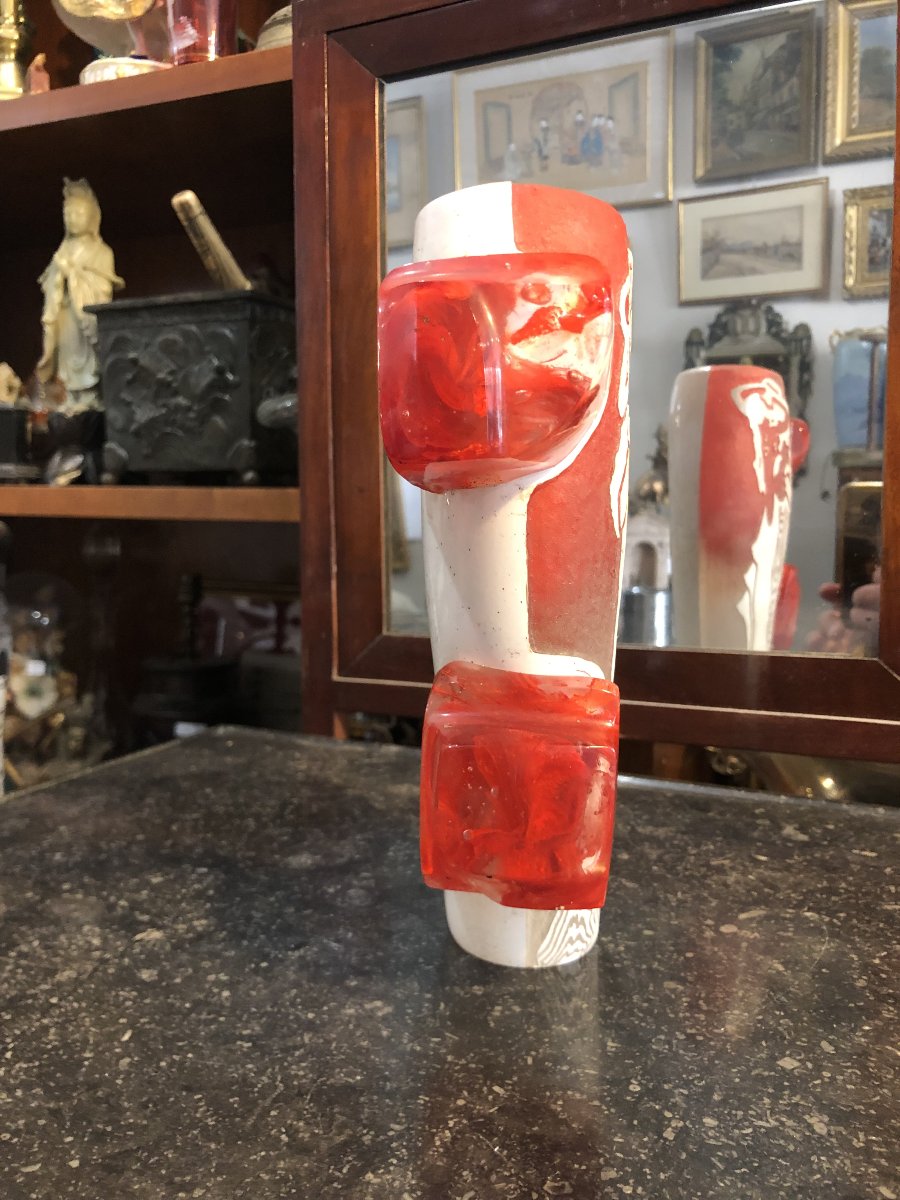 René Deniel "woman With A Hat" Vase 1989-photo-2
