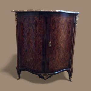 Encoignure marqueterie 18eme estampillée H.Hansen