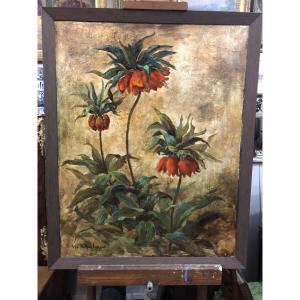 Still Life With Imperial Lilies By Victor Helfenberger Late 40s