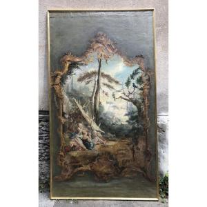Large 18th-century Decorative Oil-on-canvas Painting In The Style Of Boucher