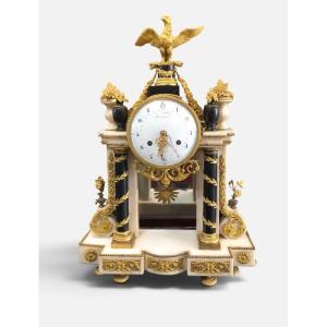 Louis XVI-era Marble And Gilded Bronze Pendulum Clock, Signed "manière"