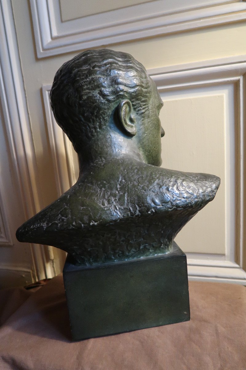 Bust Of Mermoz By Lucien Gibert-photo-4