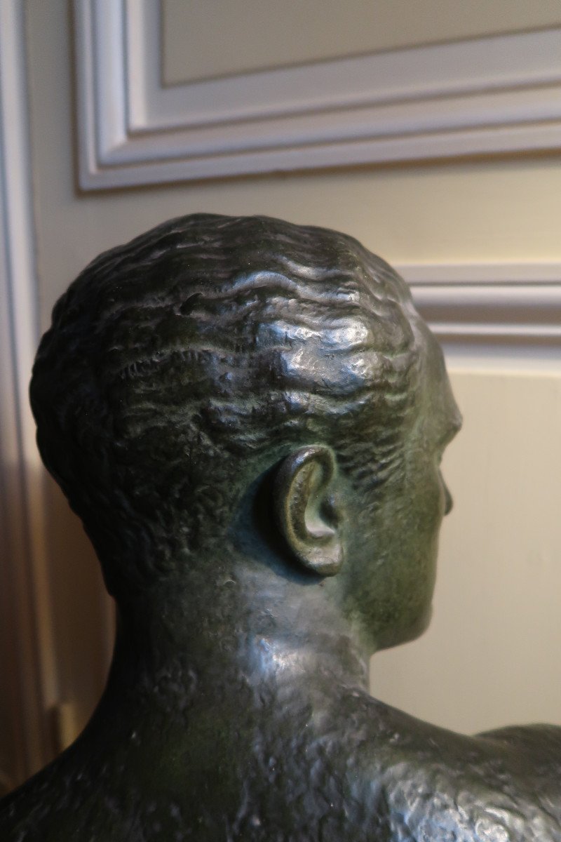 Bust Of Mermoz By Lucien Gibert-photo-1
