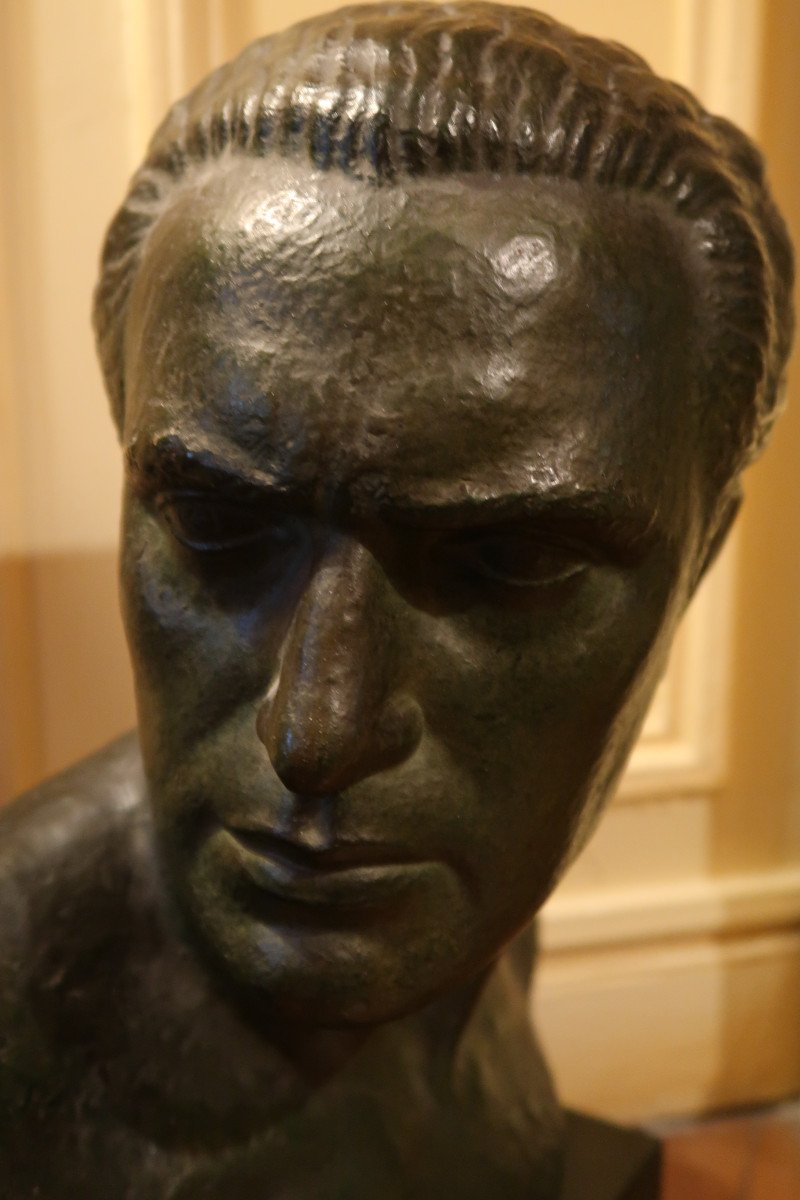 Bust Of Mermoz By Lucien Gibert-photo-7