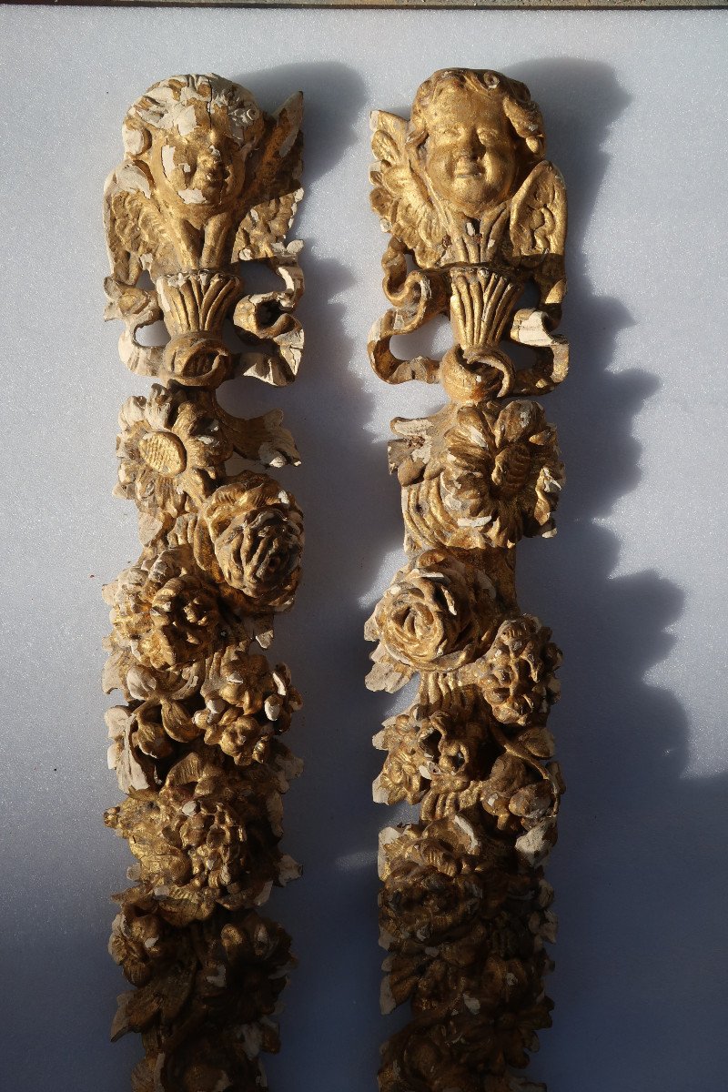 Pair Of Carved Wood Early 18th Century-photo-3