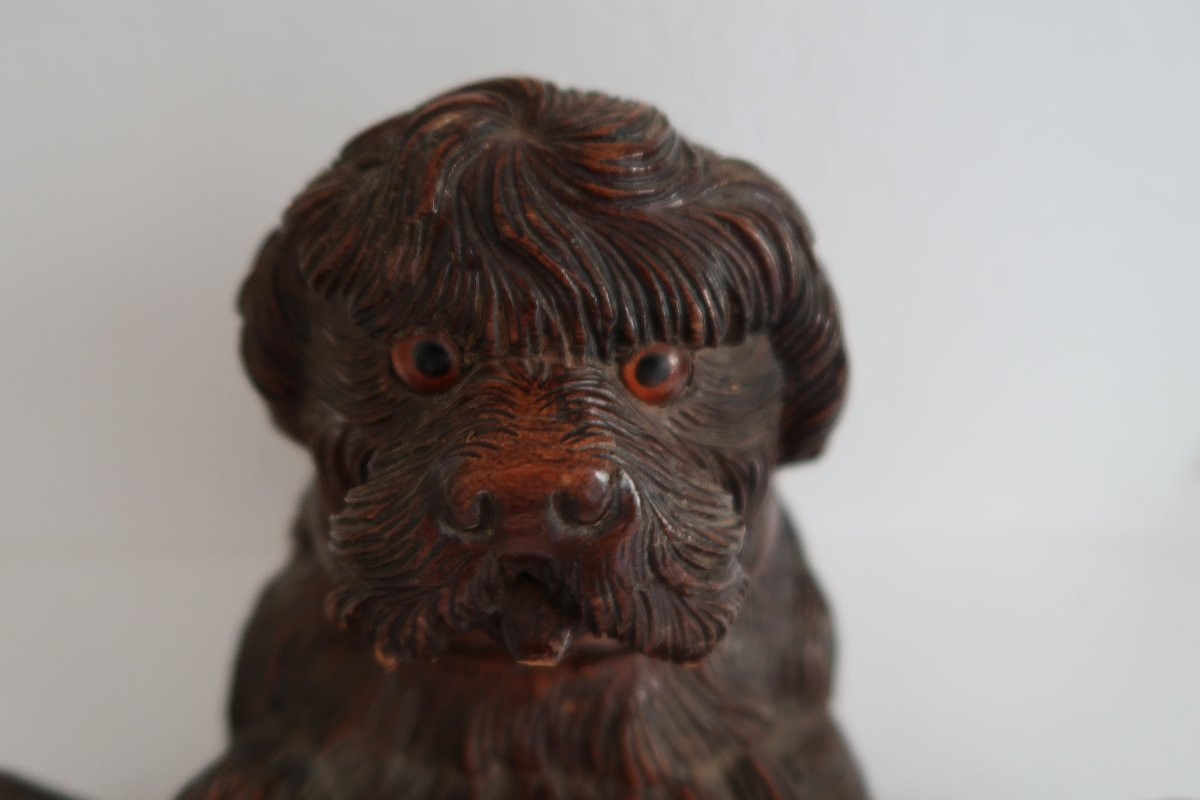 19th Century Inkwell With Dog Decor-photo-3