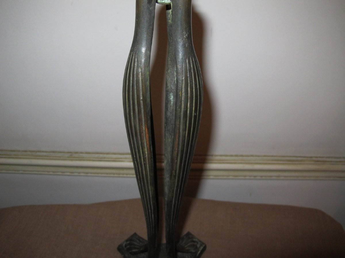 Bronze Lamp Base, Cat's Paw Model-photo-3