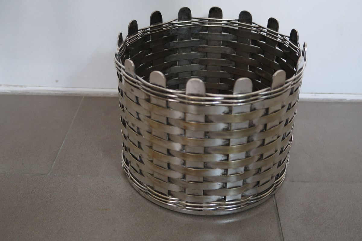 Cache-pot  En Métal Tressé  XX