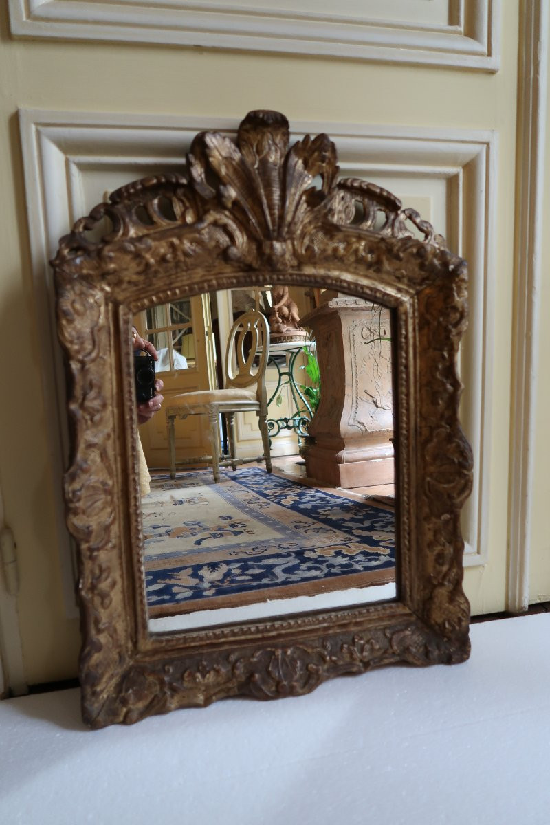 18th Century Gilded Wooden Mirror-photo-2