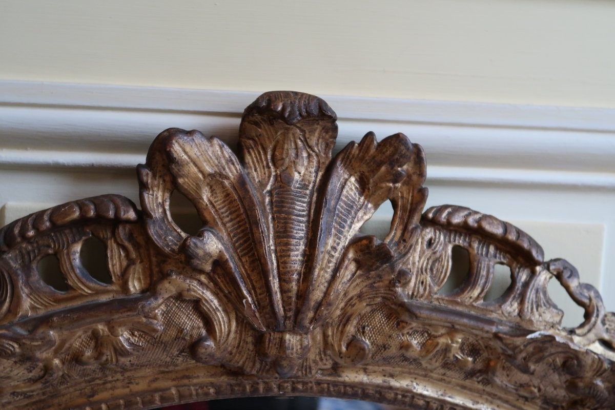 18th Century Gilded Wooden Mirror-photo-3