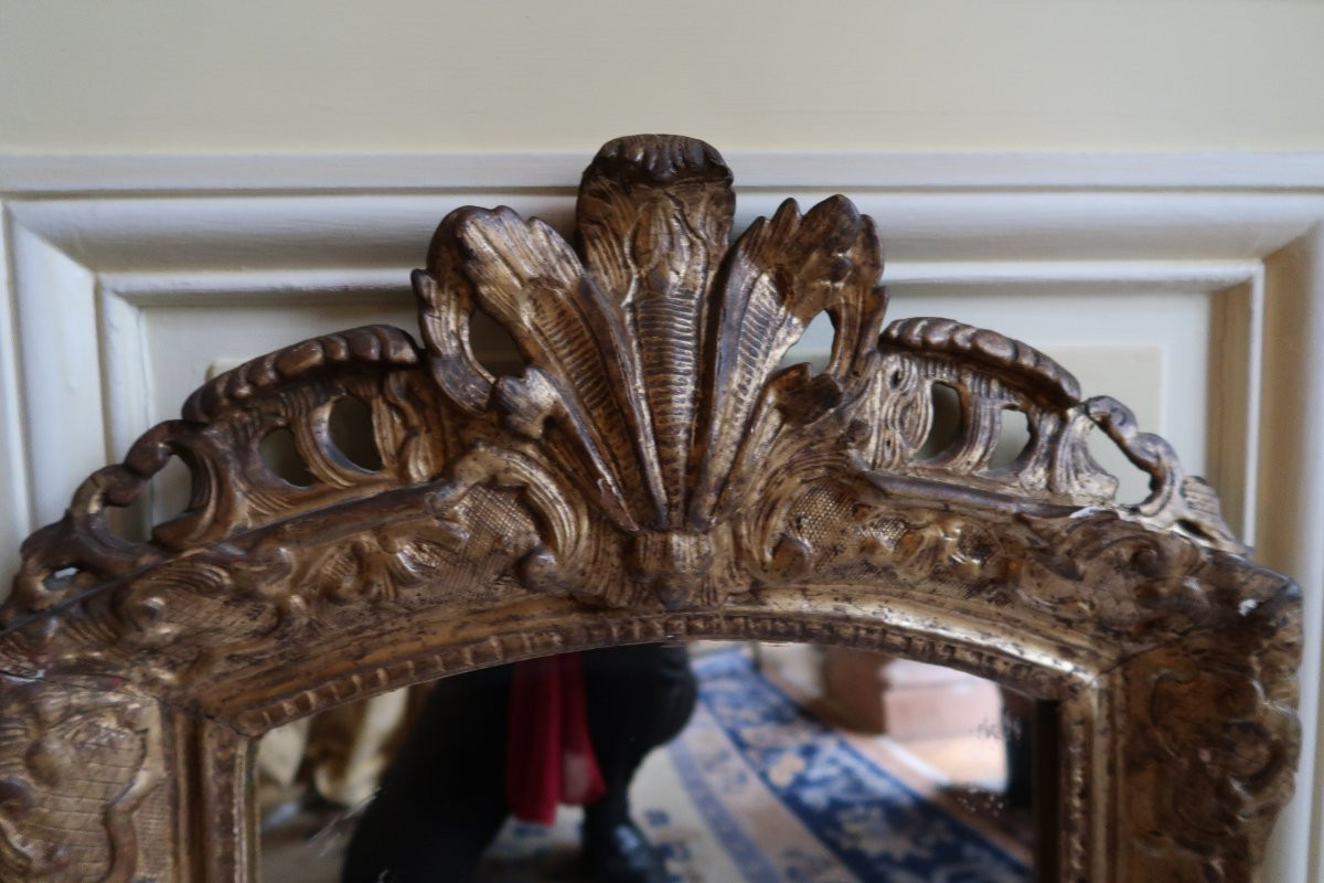 18th Century Gilded Wooden Mirror-photo-4