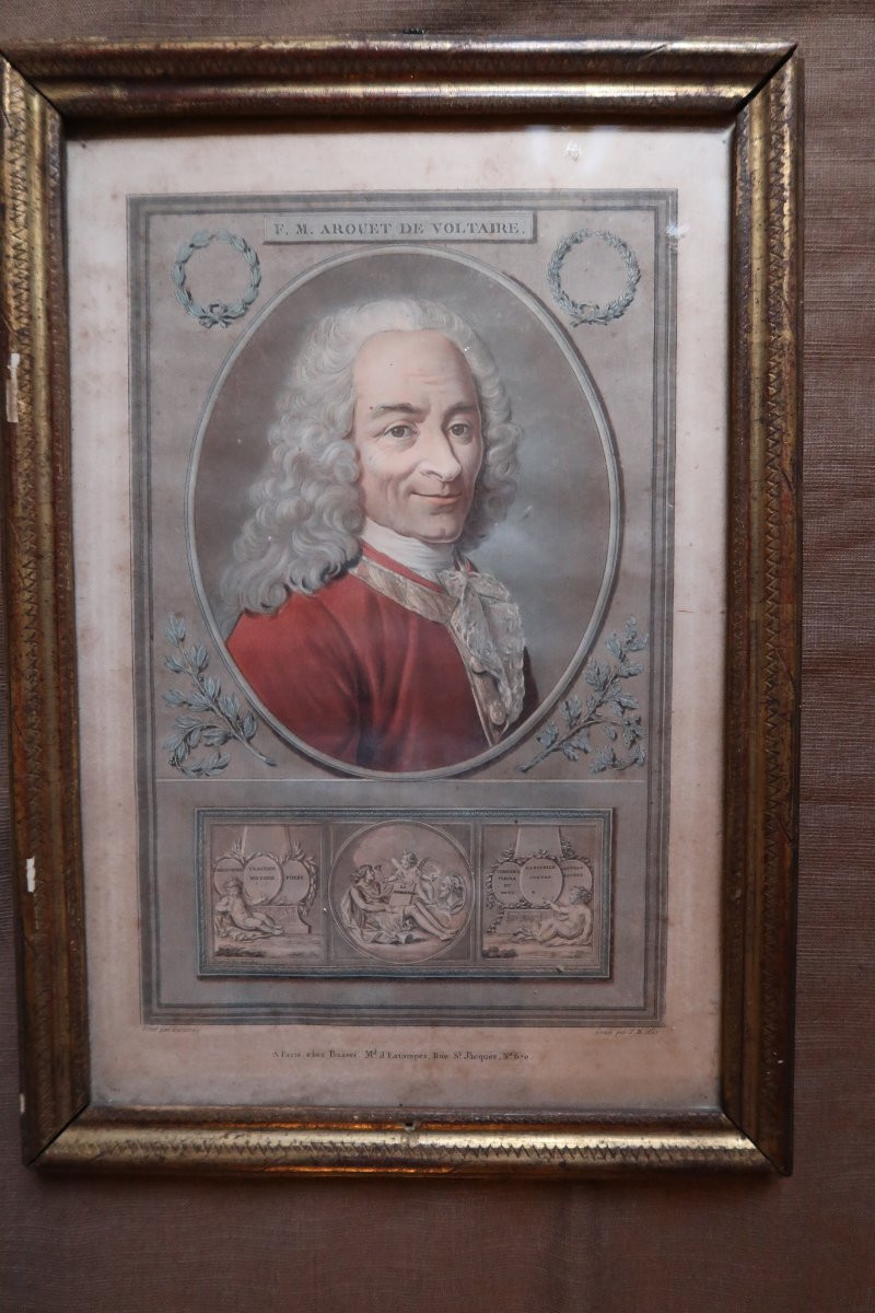 Paire de Gravures  : Voltaire et Molière-photo-2