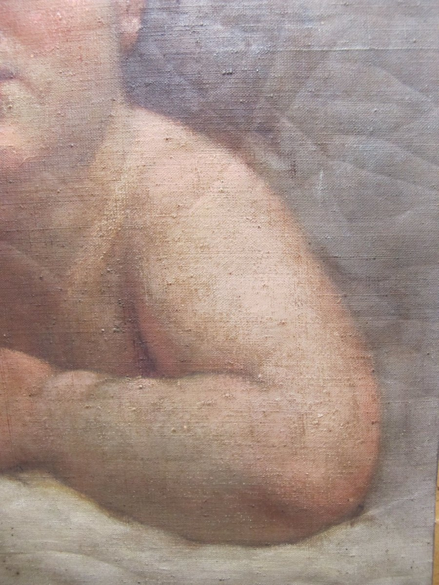 Oil On Canvas: Bust Of A Child-photo-4
