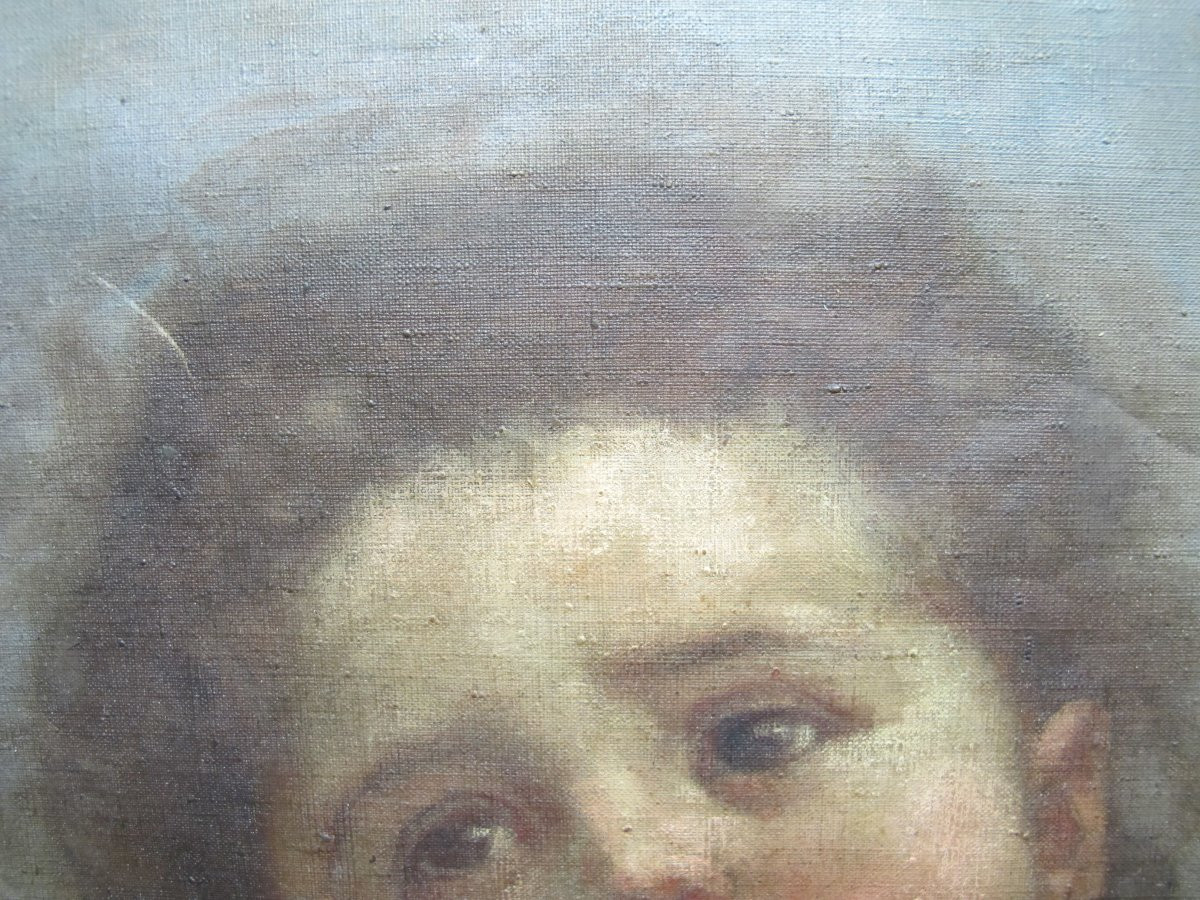 Oil On Canvas: Bust Of A Child-photo-3