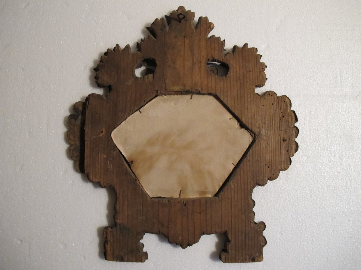 Miroir en Fer repoussé  XVIII-photo-2
