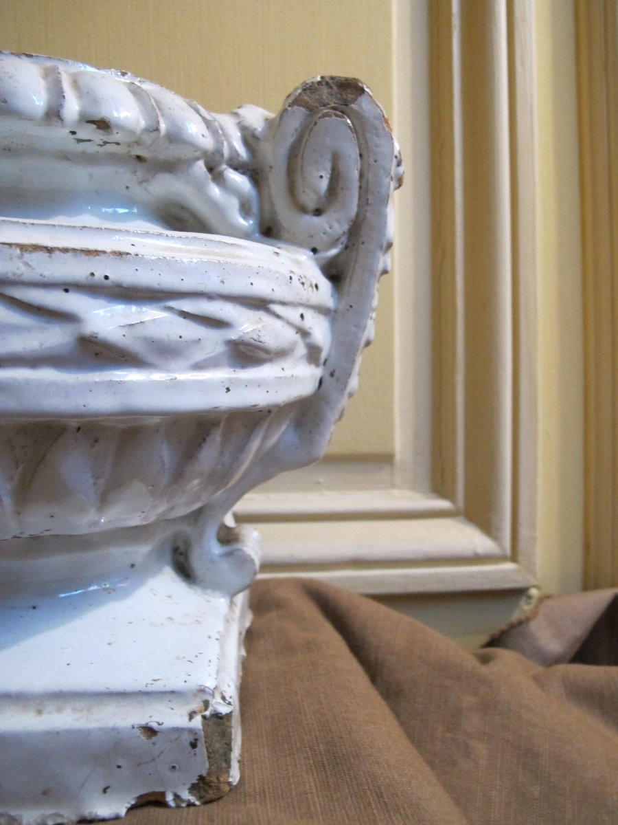 Enamelled Terracotta Vase, Louis XVI Period-photo-2