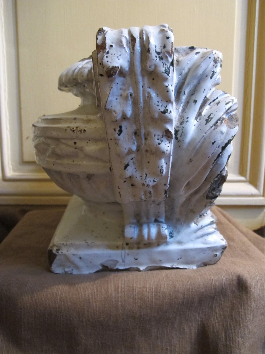 Enamelled Terracotta Vase, Louis XVI Period-photo-3