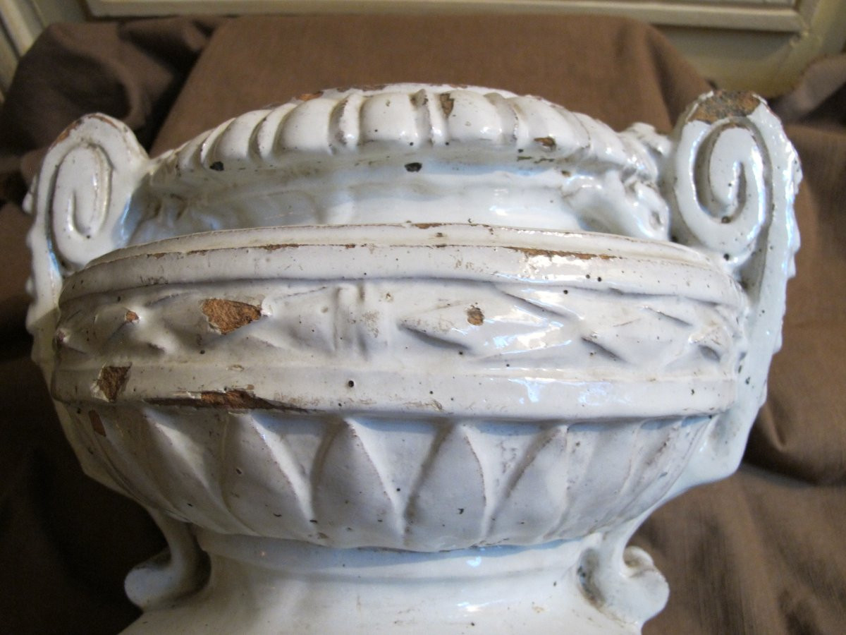 Enamelled Terracotta Vase, Louis XVI Period-photo-6