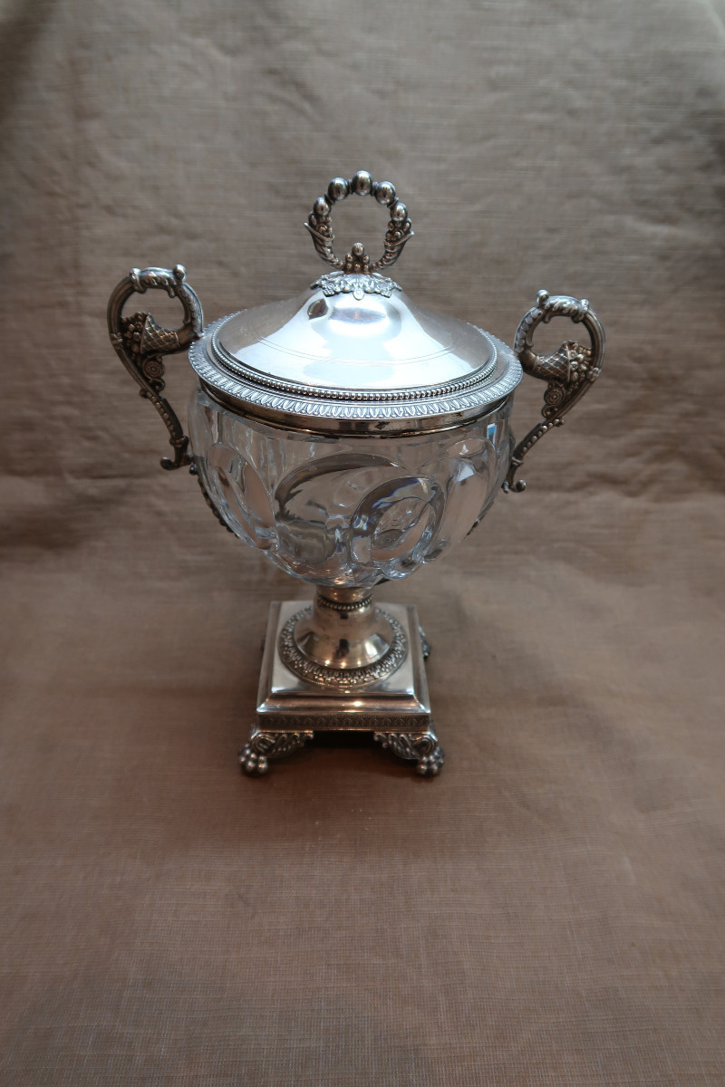 Drageoir en cristal  Epoque  Restauration 