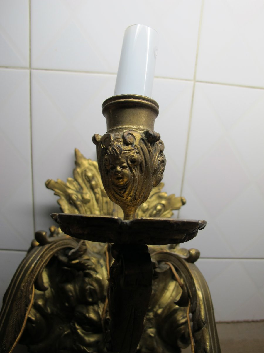 Pair Of Louis XIV Style Bronze Sconces-photo-4