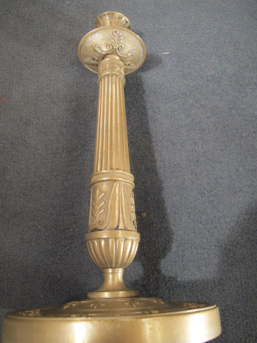 Pair Of Bronze Candlesticks From The Restoration Period-photo-6