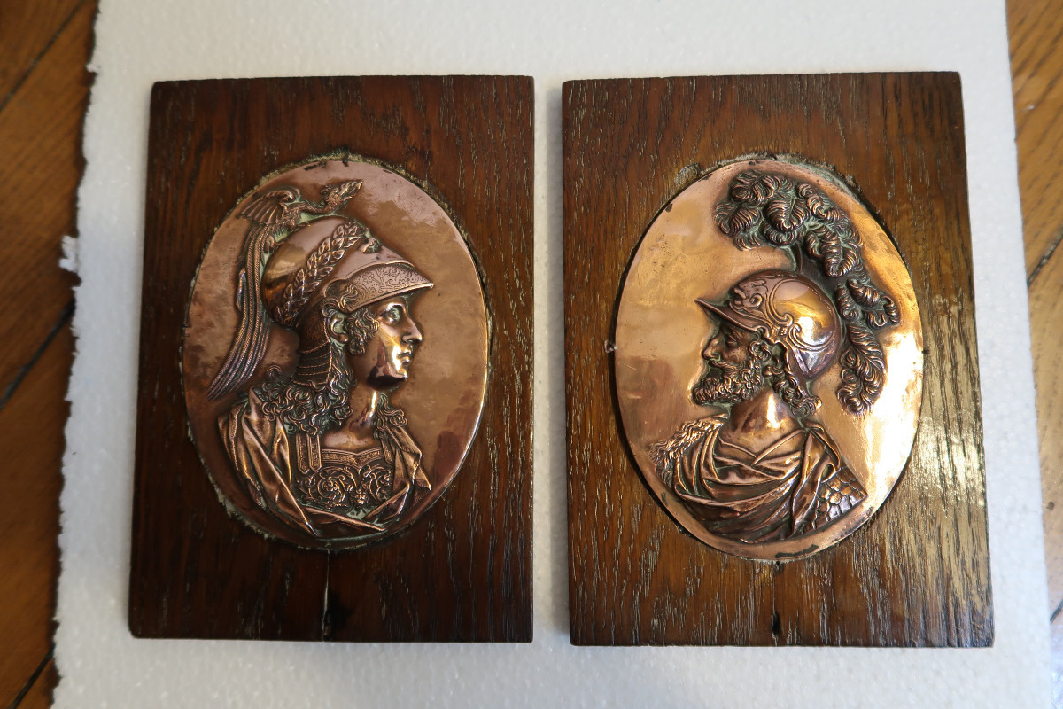 Paire de profils de Mars et Minerve  XIX