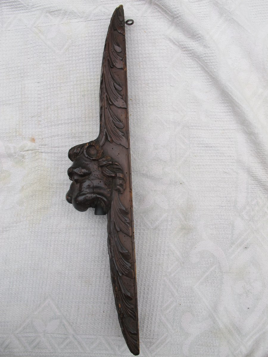Carved Wood "lion" End Of 17th Century, Beginning Of 18th Century-photo-3