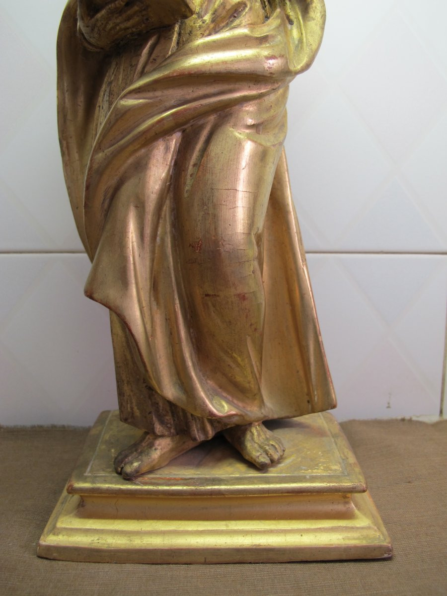 19th Century Gilded Wooden Figure-photo-4
