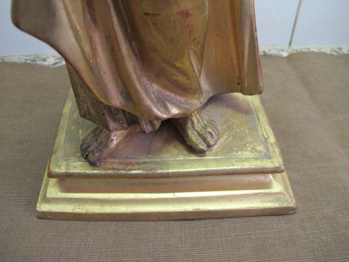 19th Century Gilded Wooden Figure-photo-7