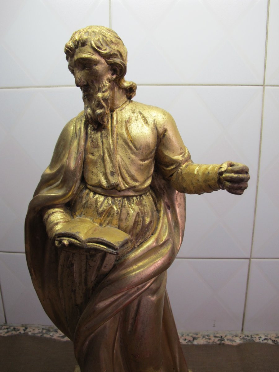 19th Century Gilded Wooden Figure-photo-8